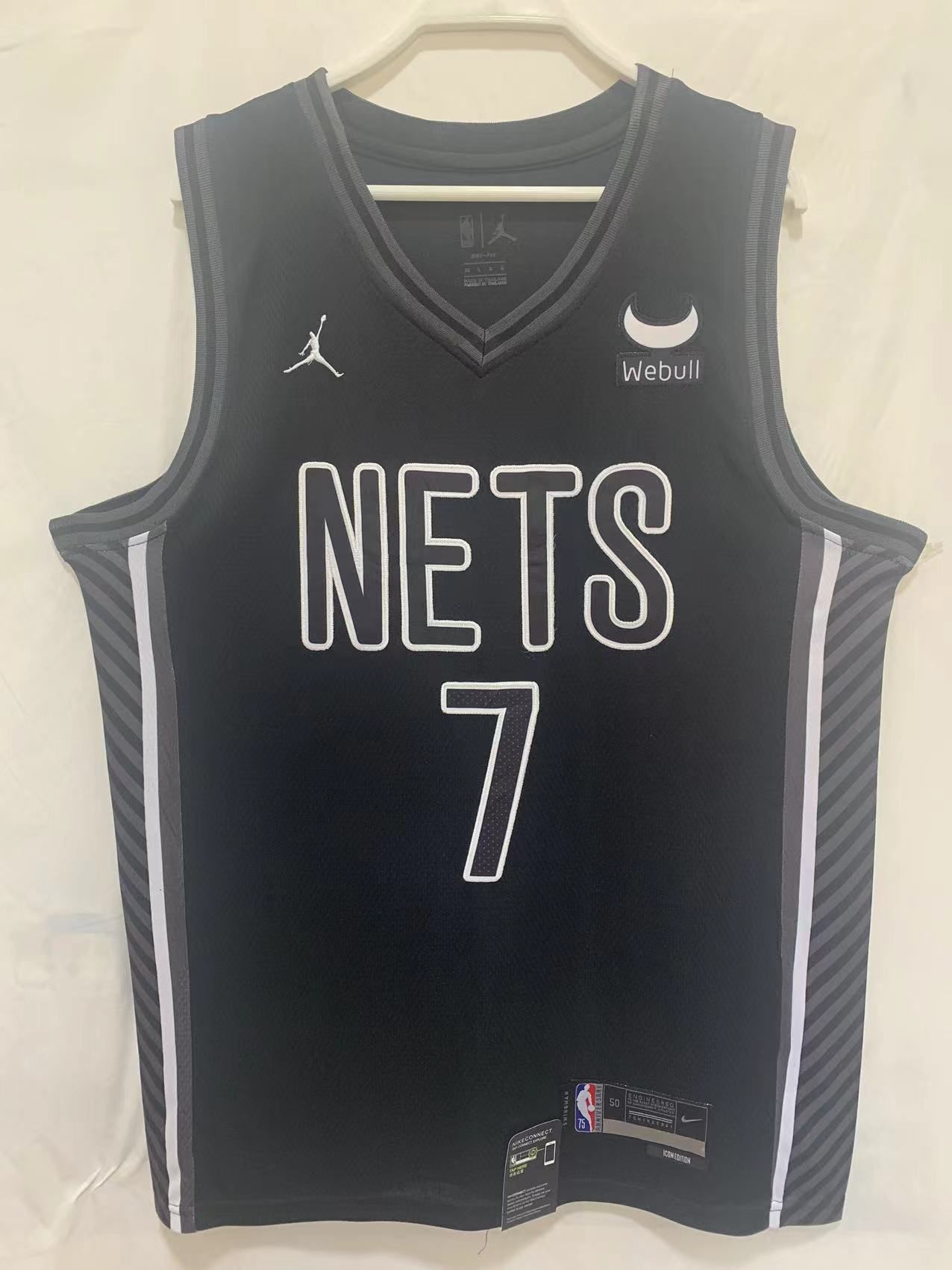 Men Brooklyn Nets #7 Durant Black 22-23 NBA Jersey
